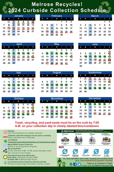 City of Marlborough Curbside Collection Calendar.